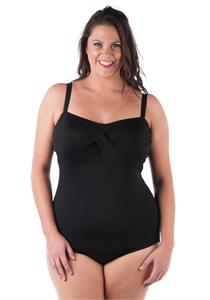 Classic Black One Piece Swimsuit with Padded Bra DD E